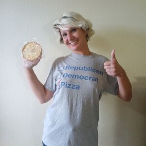 Political Pizza Graphic Grey Tee